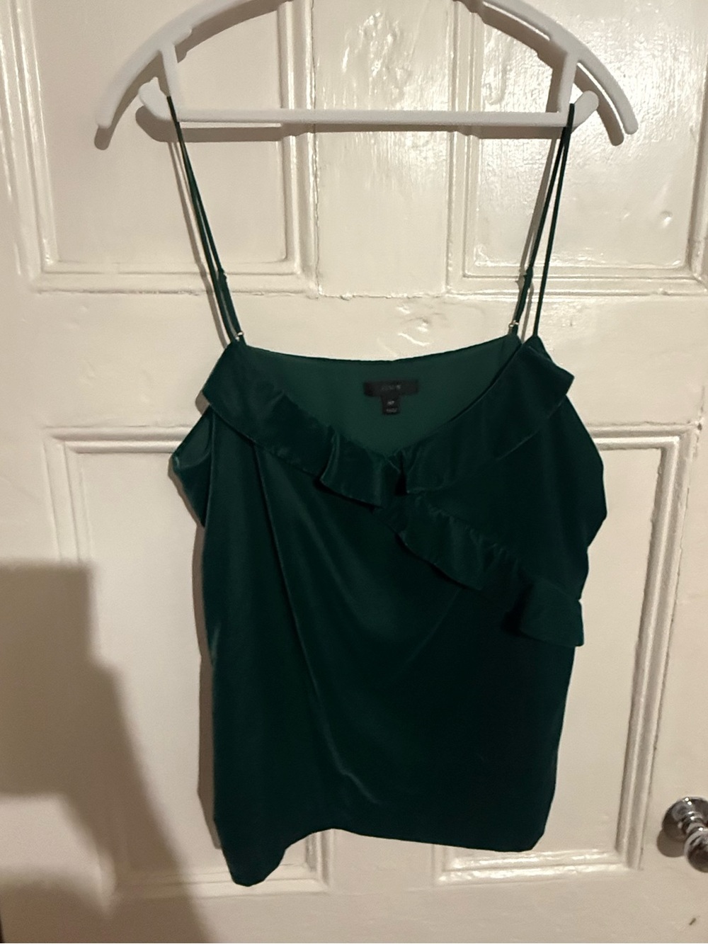 J. Crew Emerald Green Ruffle Camisole
